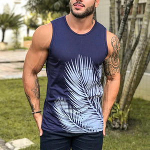 Men'S Casual Fashion Sports Round Neck Print Vest