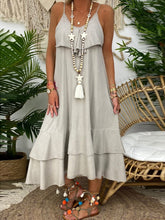 Load image into Gallery viewer, Casual Cotton Dress with Suspenders
