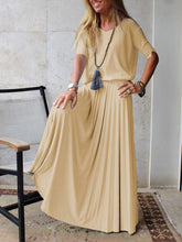 Load image into Gallery viewer, Fashionable Simple Casual Loose Short Sleeve Top Skirt Suit
