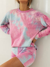 Load image into Gallery viewer, Round Neck Long Sleeve Tie-dye Suit
