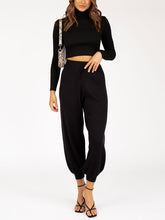 Load image into Gallery viewer, Long Sleeve Cropped Top and Loose Trousers Suit
