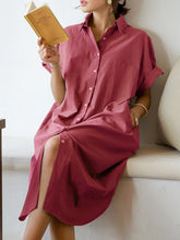Load image into Gallery viewer, Simple Casual Loose Lapel Dress

