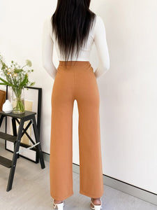 V-neck Pleated Solid Long-sleeved T-shirt