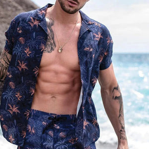 Men Hawaii Style Short Sleeves Two-Piece Sets