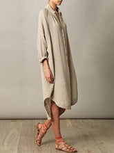 Load image into Gallery viewer, Casual Fashion V-neck Solid Color Shirt Dress

