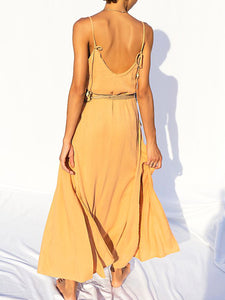 Sexy Solid Color Suspender Sleeveless Dress
