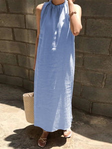 Fashionable Solid Color Sleeveless Casual Dress