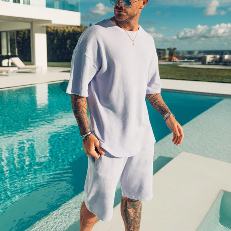 Men'S Casual White Loose Sports Suit