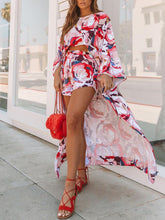 Load image into Gallery viewer, Bohemian loose casual tops shorts floral suit

