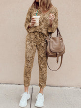 Load image into Gallery viewer, Sexy V-neck Leopard Print Sexy Two-piece Suit
