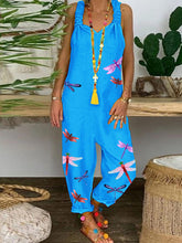 Load image into Gallery viewer, Romantic Garden Dragonfly Summer Leisure Jumpsuit

