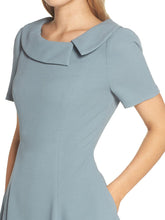 Load image into Gallery viewer, Elegant Lapel Short Sleeve Solid Color Midi Dress
