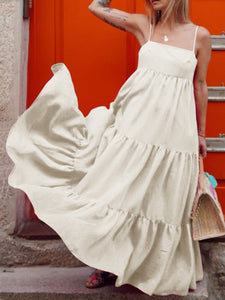 Summer Pure Color Slip Maxi Dress