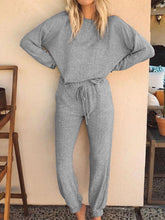 Load image into Gallery viewer, Long Sleeve Tops Loose Pant Casual Two Piece
