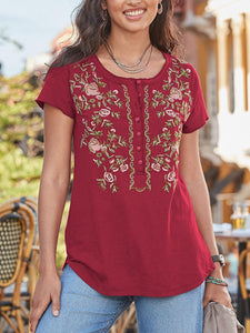 Bohemian Retro Romantic Idyllic Floral Top