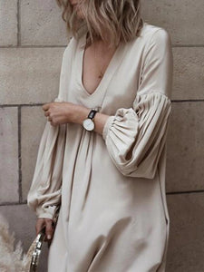 Fashionable Solid Color Casual Dress