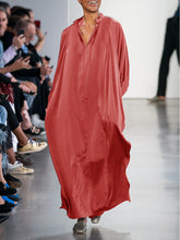 Load image into Gallery viewer, Simple Casual Loose V-Neck Long Sleeve Maxi Dress
