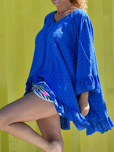 Casual Loose Cutout V-neck Dress