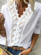Load image into Gallery viewer, Fashionable Simple Casual Loose Lace Shirt
