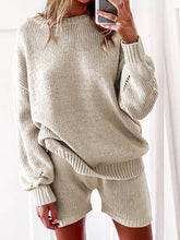 Load image into Gallery viewer, Casual Loose Solid Color Shirt Shorts Two-piece Suit
