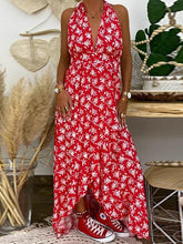 Load image into Gallery viewer, Holiday Fashion Halter Print Dress
