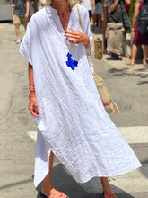 Load image into Gallery viewer, V-Neck Solid Color Split Dress
