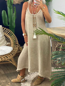 Fashion Casual Solid Color Suspender Dress