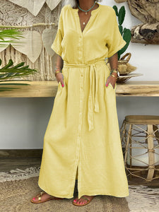 Casual Loose V-Neck Maxi Dress