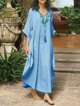Load image into Gallery viewer, Bohemian Vintage Loose Casual Striped Maxi Dress
