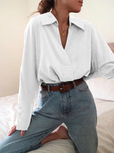 Load image into Gallery viewer, V-neck Shirt Collar Long-sleeved Loose Casual Tops
