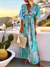 Load image into Gallery viewer, V-Neck Colorful Print Maxi Dress
