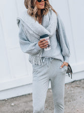 Load image into Gallery viewer, Casual Loose V Neck Blouse Pants Knit Suit
