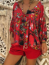 Load image into Gallery viewer, Casual Loose Long Sleeve V-Neck Butterfly Top Pants Set
