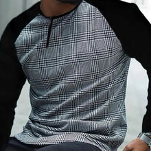Load image into Gallery viewer, Men&#39;S Fashion Patchwork Plaid Long Sleeve T-Shirt
