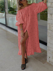 One-shoulder Split Casual Dress