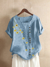 Load image into Gallery viewer, Casual Flower Print Basic Top
