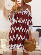 Load image into Gallery viewer, Bohemian Vintage Tassel Suspender Dress
