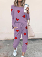 Load image into Gallery viewer, Casual Heart-shaped Printing Two-piece Suit
