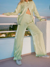 Load image into Gallery viewer, V-neck Solid Color Shirt Suit
