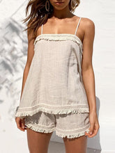 Load image into Gallery viewer, Casual Loose Strap Tassel Two-piece Suit
