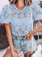 Load image into Gallery viewer, Romantic Sweet Lace Loose Round Neck Top

