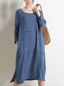 Casual Solid Color Fashion Line Split Dress