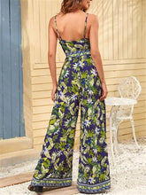 Load image into Gallery viewer, V-neck Plant Print Loose Jumpsuit
