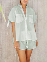 Load image into Gallery viewer, Solid Color Suit with V-neck Pocket
