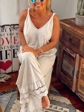 Load image into Gallery viewer, Solid Color Sling Hollow Lace Jumpsuit
