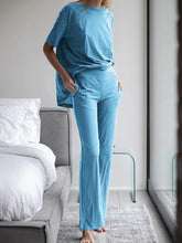 Load image into Gallery viewer, Simple Casual Loose Short Sleeve Top Pants Suit
