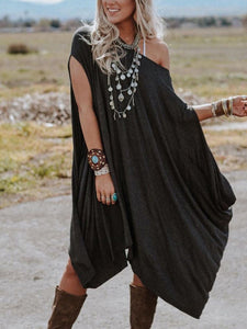Solid Color Casual Dress