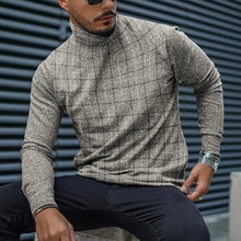 Load image into Gallery viewer, Men&#39;S Fashion Casual Plaid High Neck Long Sleeve T-Shirt
