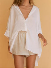 Load image into Gallery viewer, Solid Color V-neck Loose Shirt Suit
