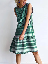 Load image into Gallery viewer, Casual Loose Round Neck Striped Dress
